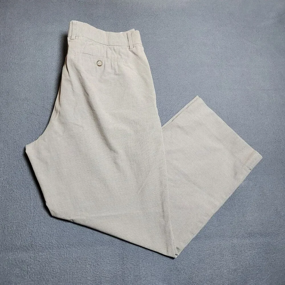 Banana Republic Dress Pants Men 36X30 (35X27) Tan Houndstooth Straight Leg